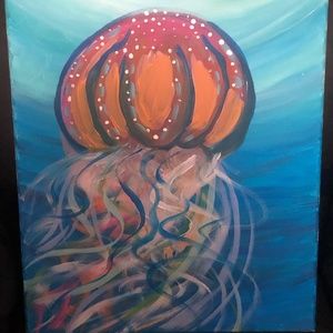 Original jellyfish acrylic painting